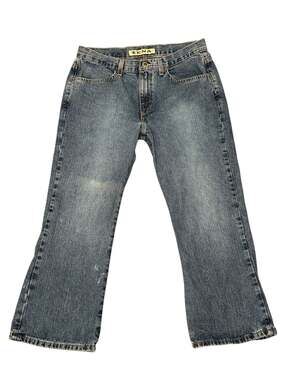 Vintage Zena Y2K Denim Blue Jeans with Back Seam and Hem Slits SZ 10